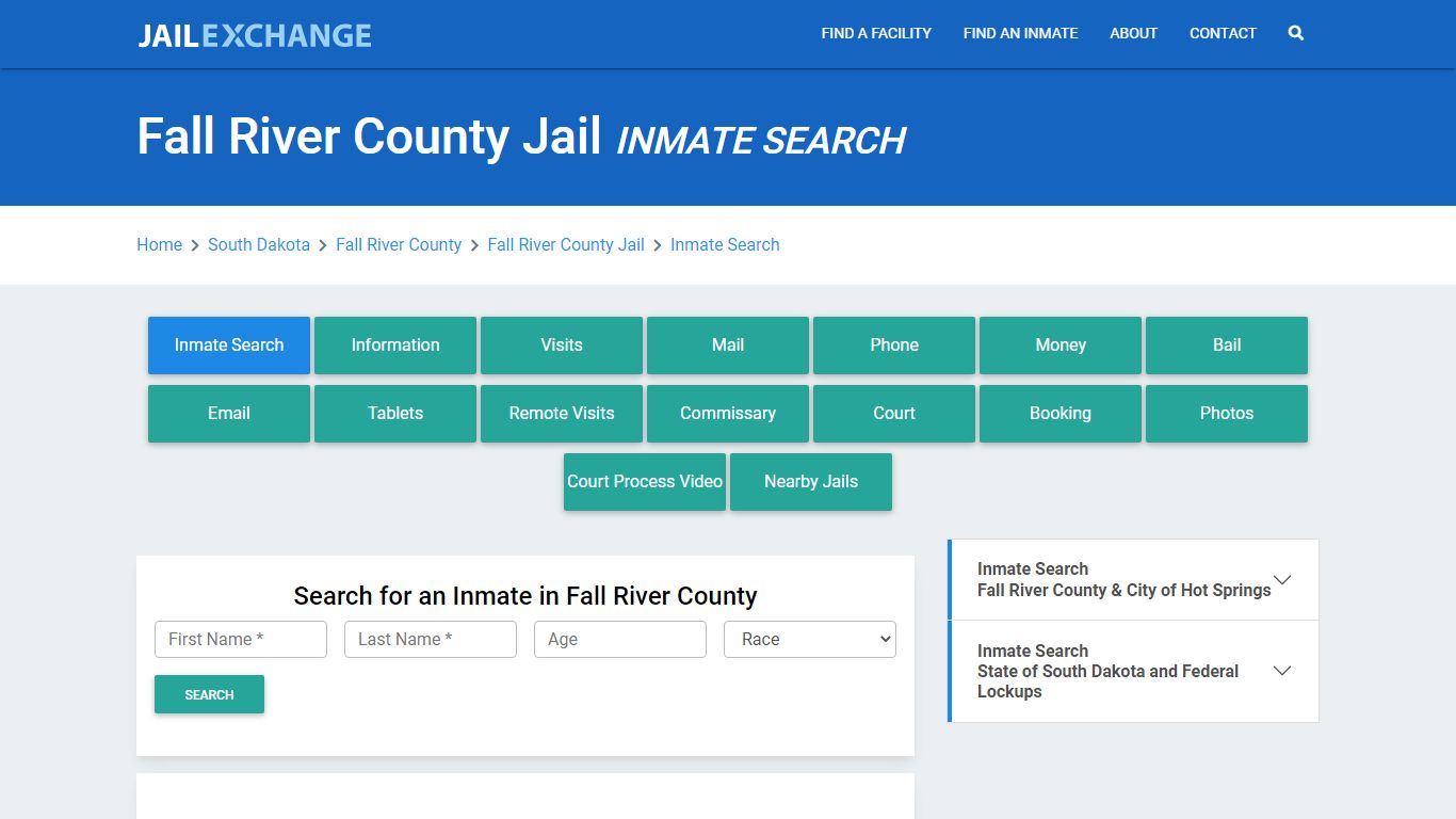 Fall River County Jail, SD Inmate Search: Roster & Mugshots